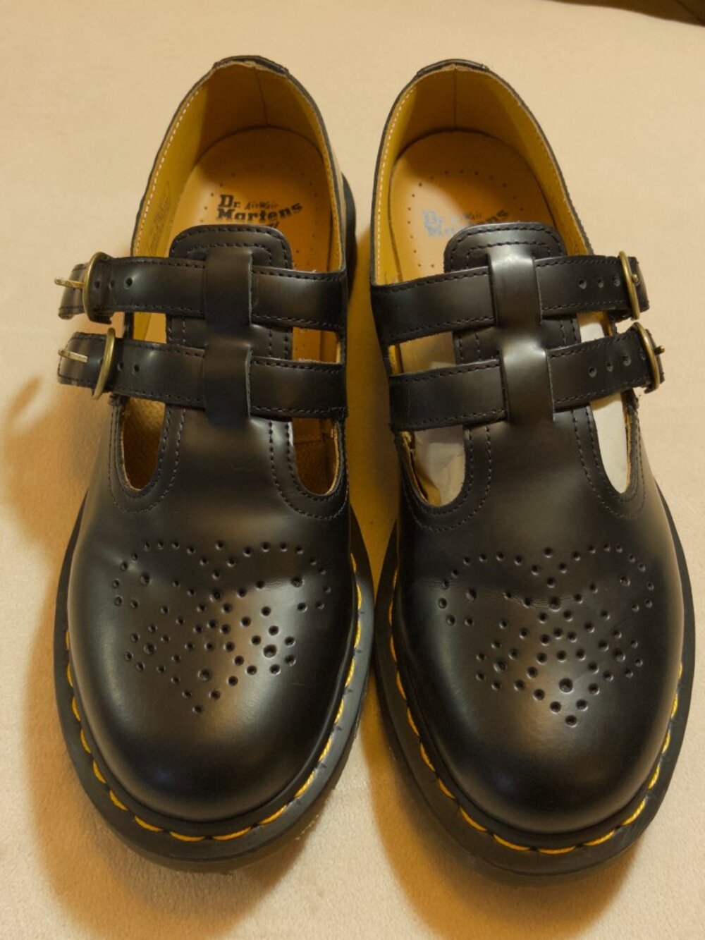 Doc Martens 8065 Smooth Leather Mary Jane Shoes Women US 8 Buckle Strap Grunge